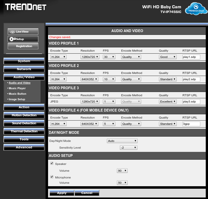 Baby cam WiFi HD - TRENDnet TV-IP745SIC